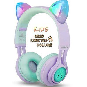 Kids Headphones, Riwbox CT-7S Cat Ear Bluetooth He